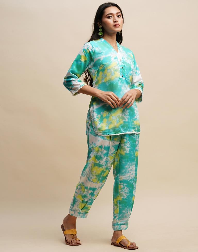 Multicoloured Printed Co-ord Set – Leemboodi