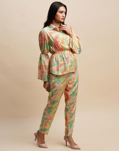 Multicoloured Printed Co-ord Set | Leemboodi