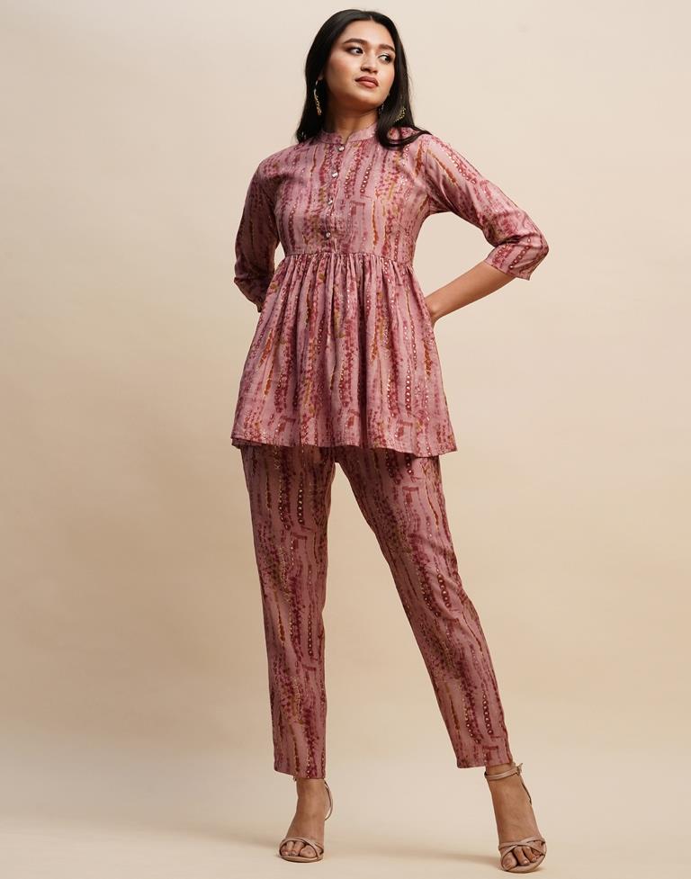 Dusty Pink Printed Co-ord Set | Leemboodi