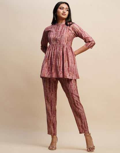 Dusty Pink Printed Co-ord Set | Leemboodi