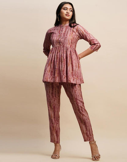 Dusty Pink Printed Co-ord Set | Leemboodi