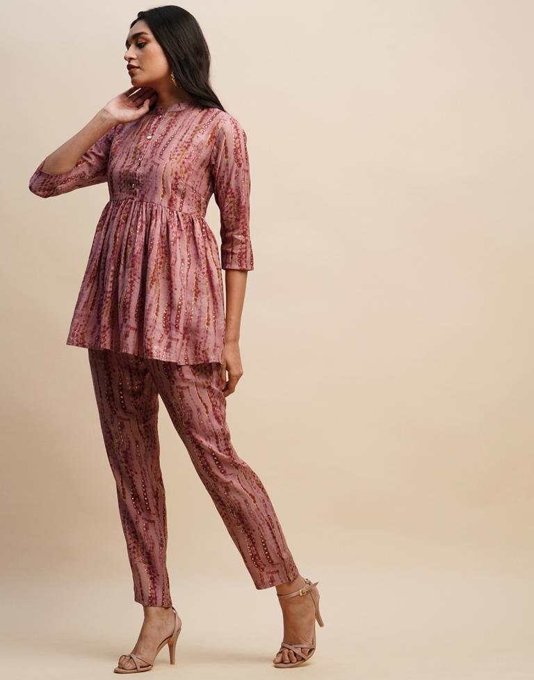 Dusty Pink Printed Co-ord Set | Leemboodi