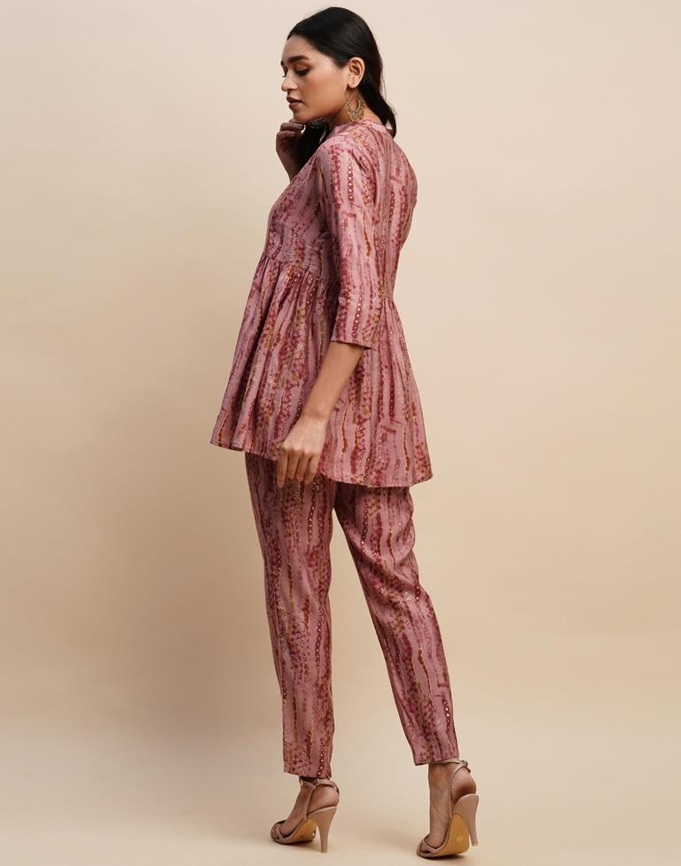 Dusty Pink Printed Co-ord Set | Leemboodi