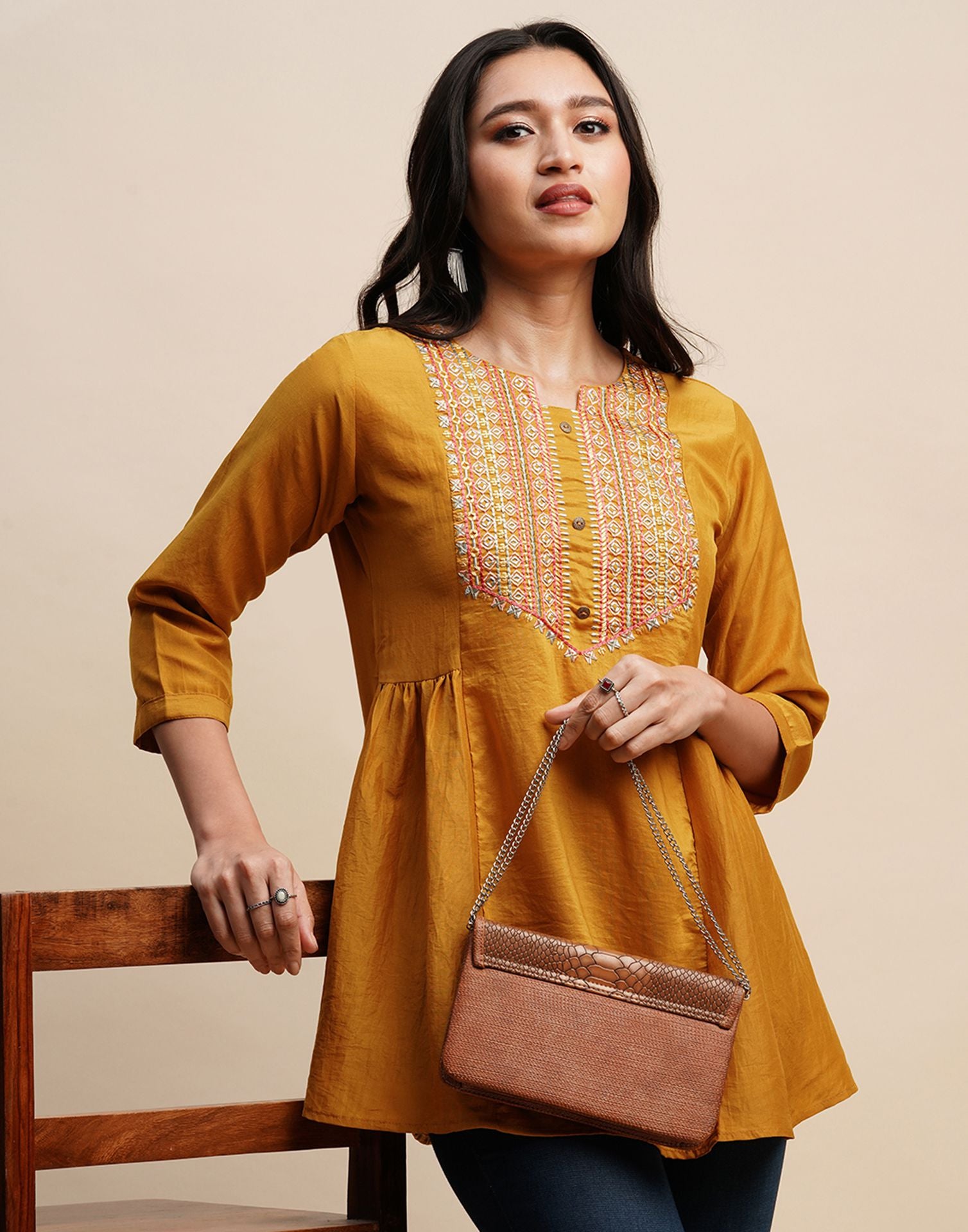 Yellow deals tunic top