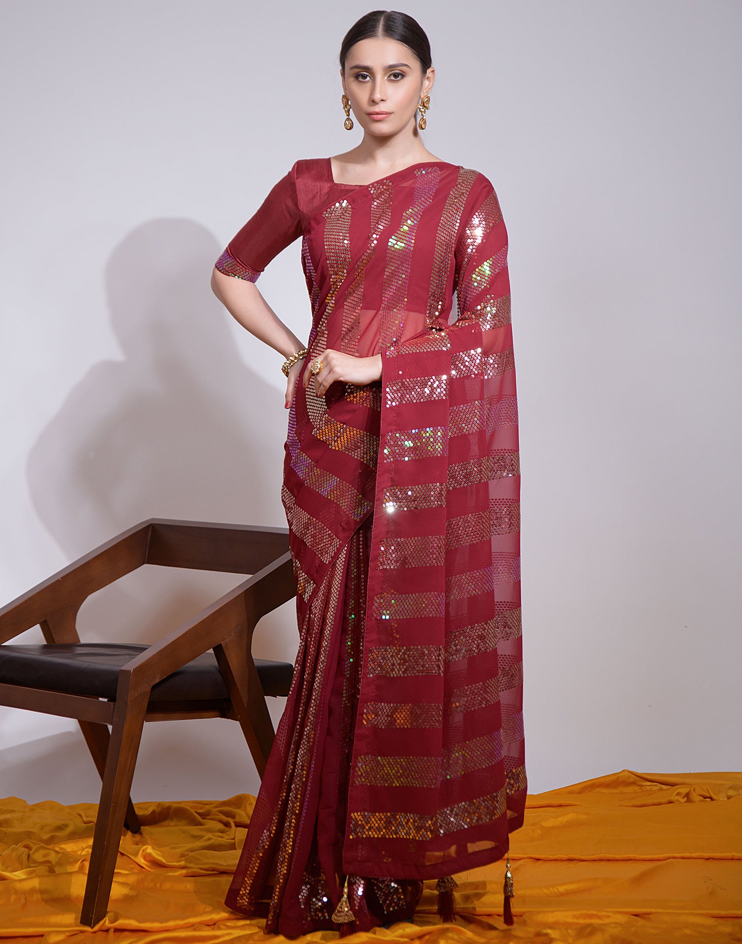 Party wear sequence and embroidery work designer saree - Shop Lance –  ShopLance