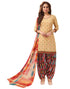 Stylish Cream Printed Unstitched Salwar Suit | Leemboodi