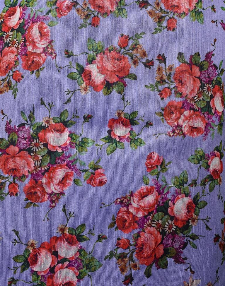 Rust Purple Coloured Bhagalpuri Silk Digital Floral Printed Casual Wear Lehenga | Leemboodi