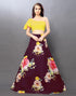 Impressive Brown Coloured Bhagalpuri Silk Digital Floral Printed Casual Wear Lehenga | Leemboodi