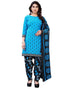 Glitzy Blue Printed Unstitched Salwar Suit | Leemboodi