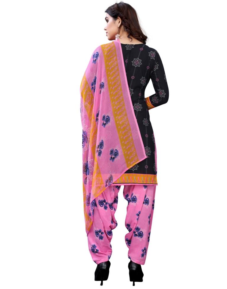 Ethnic Light Pink Printed Unstitched Salwar Suit | Leemboodi