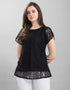 Fab Black Coloured Net Russell Net Partywear Top | Leemboodi