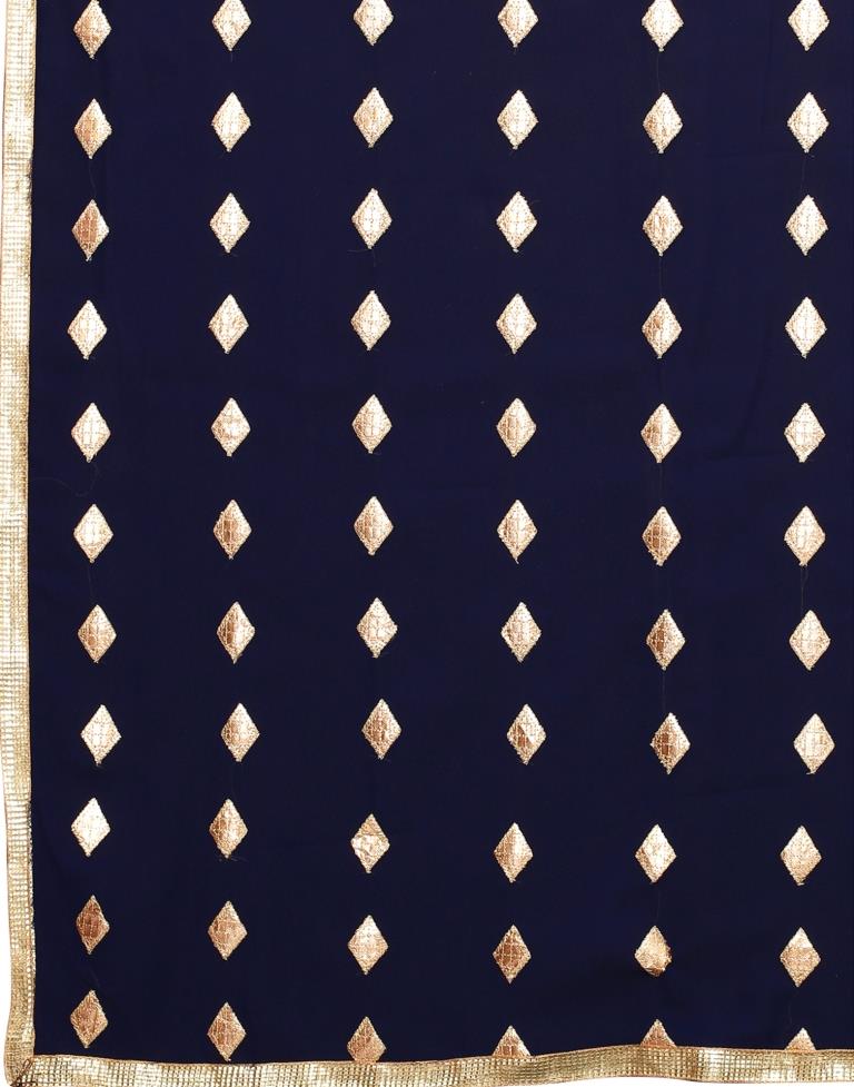 Auspicious Navy Blue Georgette Sequence Work Unstitched Salwar Suit | Leemboodi