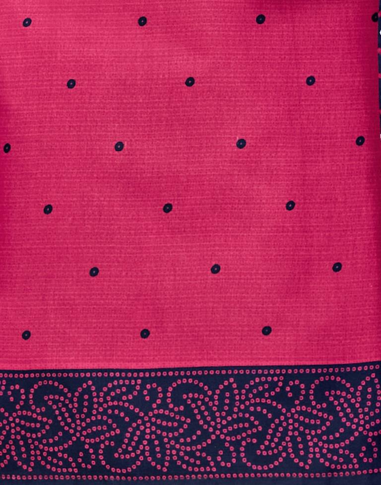 Whimsical Hot Pink Cotton Printed Unstitched Salwar Suit | Leemboodi