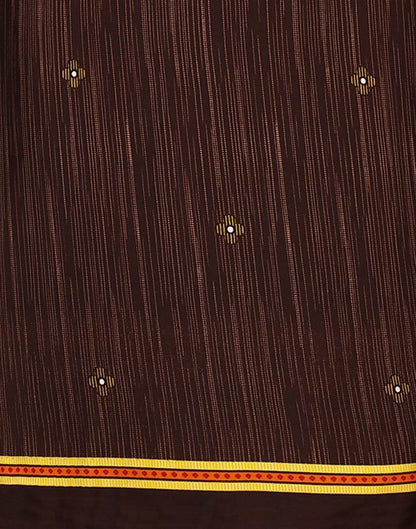 Impressive Brown Printed Unstitched Salwar Suit | Leemboodi