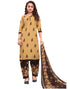 Bewitching Tortilla Brown Printed Unstitched Salwar Suit | Leemboodi