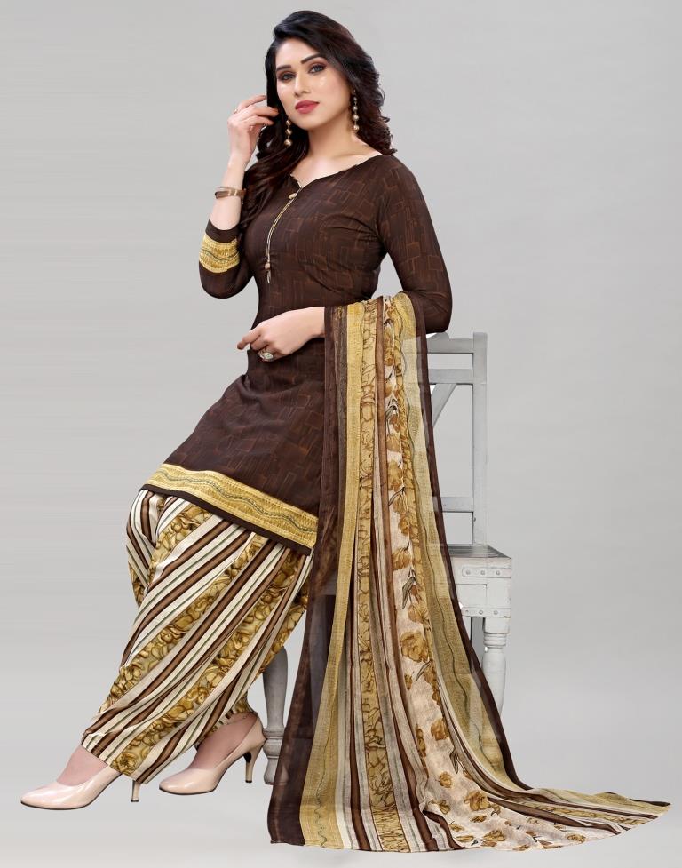 Coffee Un-Stitched Jam Cotton Suit with Dupatta | SHAHNAZ ARTS-2124 |  Cilory.com