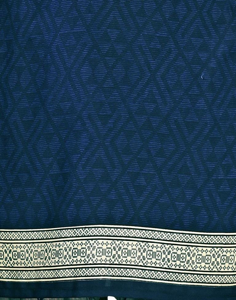 Classic Navy Blue Printed Unstitched Salwar Suit | Leemboodi