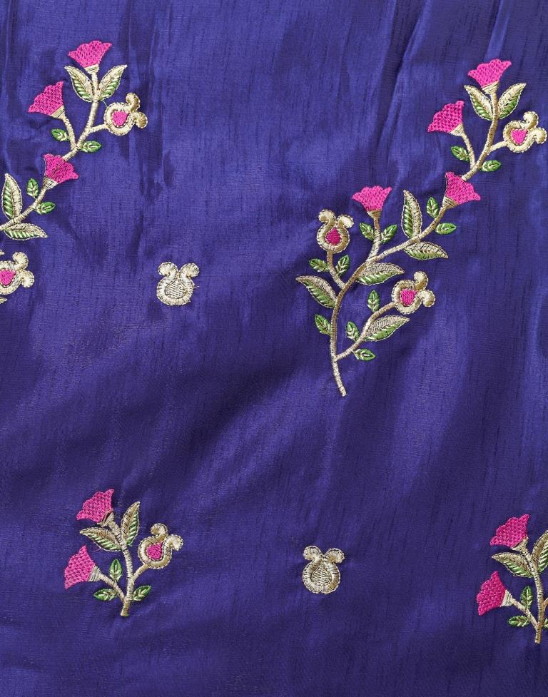 Captivating Blue Coloured Satin-Taffeta Zari Embroidered Casual Wear Lehenga | Leemboodi