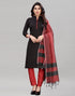 Designer Black Cotton Self Woven Unstitched Salwar Suit | Leemboodi