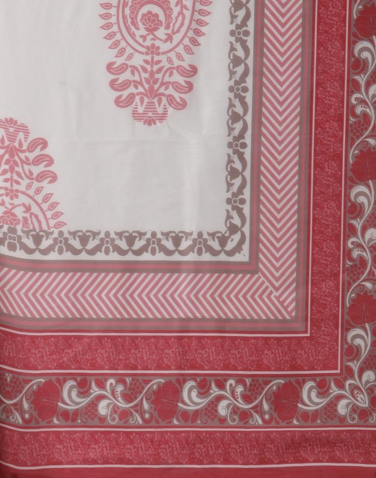 Glamorous Rose Pink Cotton Printed Unstitched Salwar Suit | Leemboodi