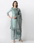Adorable Pista Green Cotton Printed Unstitched Salwar Suit | Leemboodi