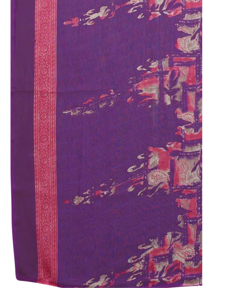 Dynamic Violet Printed Unstitched Salwar Suit | Leemboodi