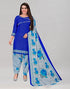 Enticing Royal Blue Cotton Printed Unstitched Salwar Suit | Leemboodi