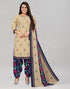 Epitome Cream Printed Unstitched Salwar Suit | Leemboodi