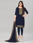 Lustrous Dark Navy Blue Georgette Embroidered Unstitched Salwar Suit | Leemboodi