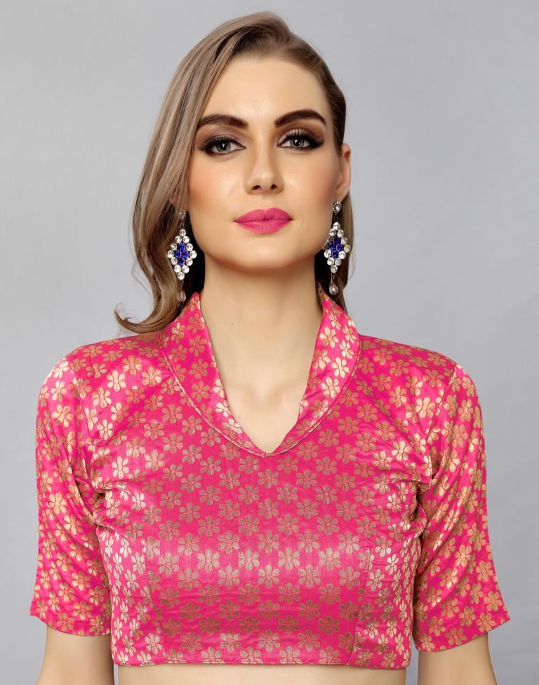 Ravishing Pink Coloured Poly Silk Jacquard Casual Wear Lehenga | Leemboodi