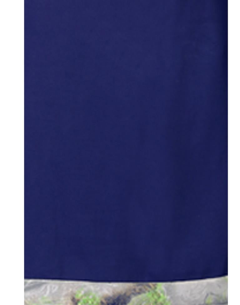 Navy Blue Dyed Unstitched Salwar Suit | Leemboodi