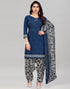 Dark Blue Printed Unstitched Salwar Suit | Leemboodi