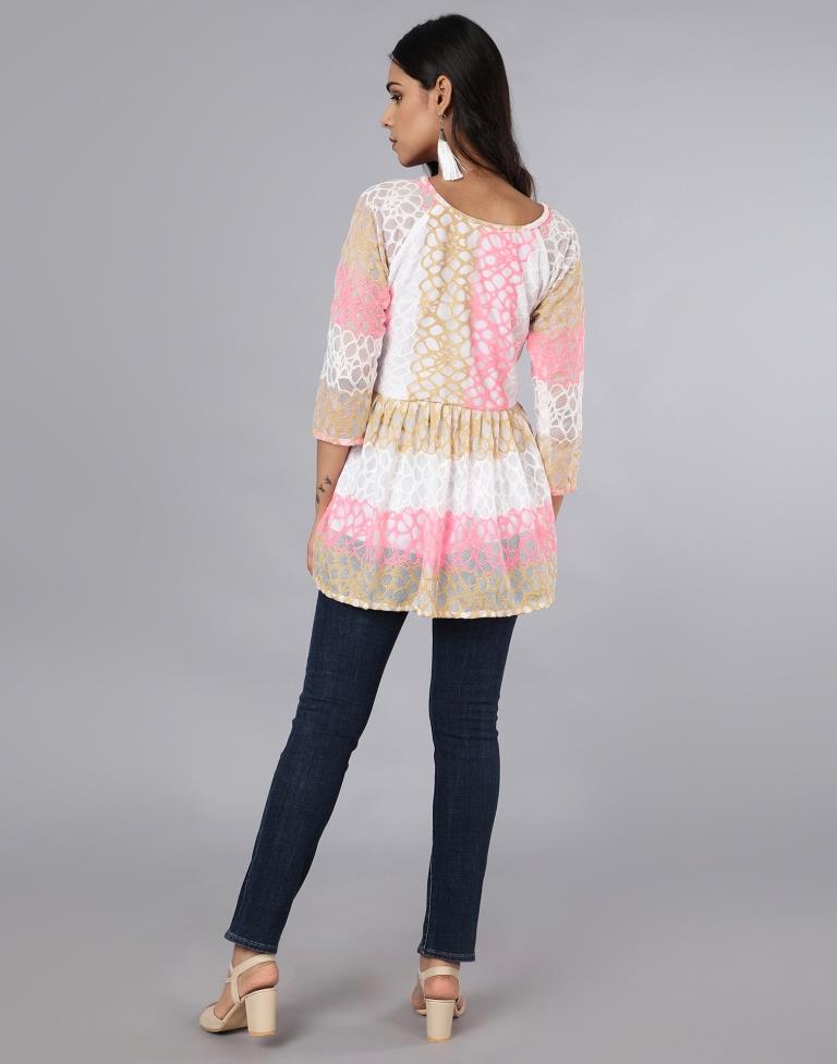 Classic Pink Coloured Net Russell Net Dress | Leemboodi