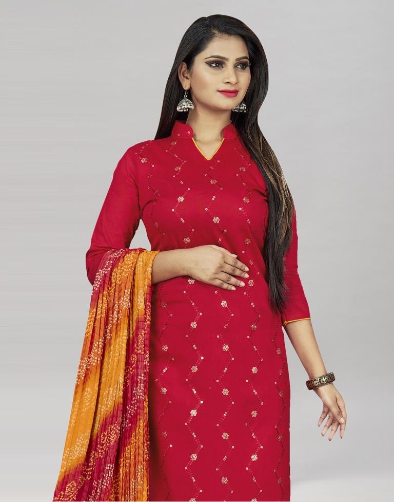 Best Up To Date Red Color Designer Net Salwar Suit With Online Cost