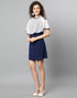 Navy Blue Coloured Net Poly Knit Dress | Leemboodi
