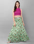 Desirable Green Coloured Bhagalpuri Silk Digital Floral Printed Casual Wear Lehenga | Leemboodi