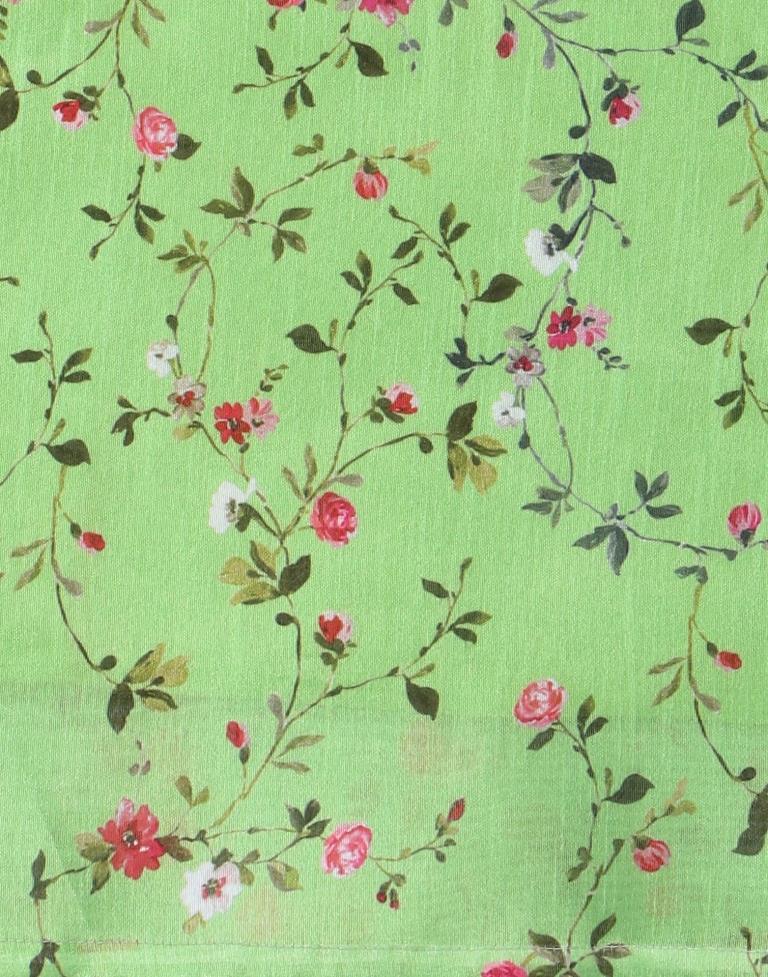 Designer Green Coloured Bhagalpuri Silk Digital Floral Printed Casual Wear Lehenga | Leemboodi