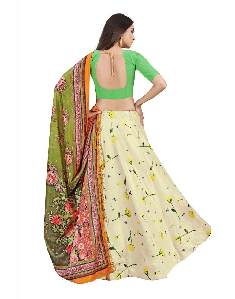 Party Wear Printed Lehenga Choli (White) in Surat at best price by Prabhuji  Harekrishna Art - Justdial