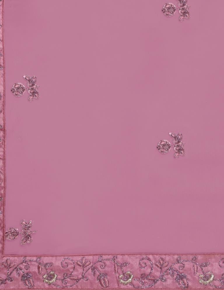 Exuberant Light Pink Coloured Net Emroidered Casual Wear Lehenga | Leemboodi