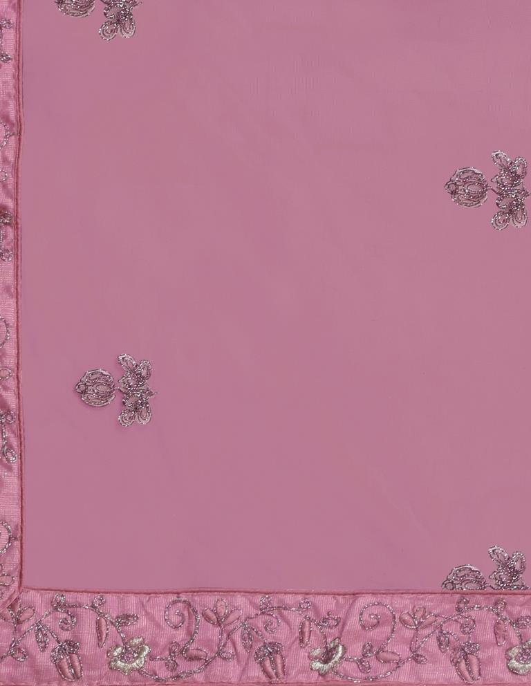 Tremendous Light Pink Coloured Net Emroidered Casual Wear Lehenga | Leemboodi