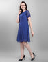 Blue Coloured Net Russell Net Dress | Leemboodi