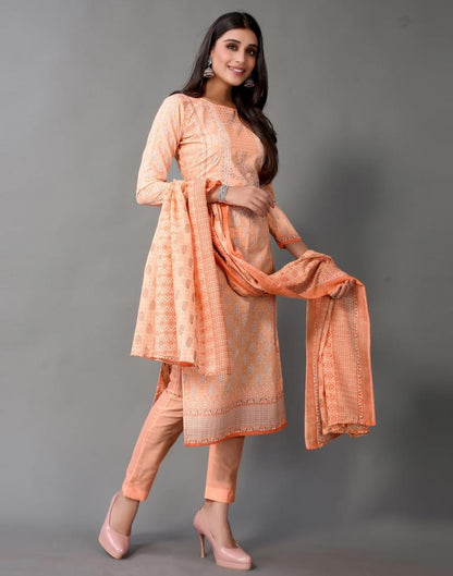 Printed Cotton Unstitched Salwar Suit Material | Leemboodi