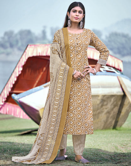 Printed Cotton Unstitched Salwar Suit Material | Leemboodi
