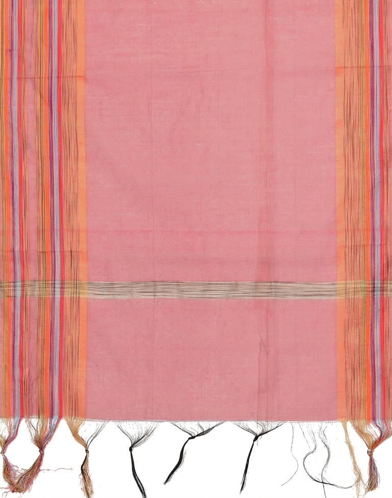 Dusty Pink And Multicolour Woven Dupatta | Leemboodi