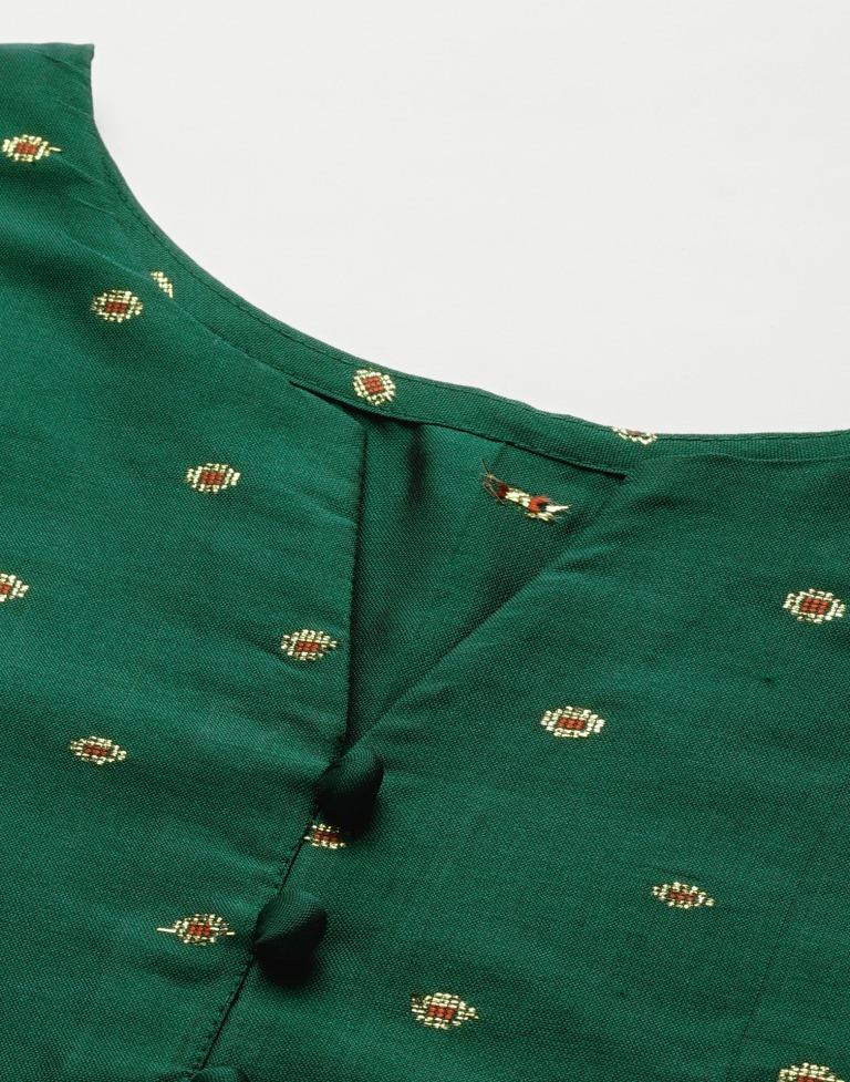 Bottal Green Kurti With Pant And Dupatta | Leemboodi