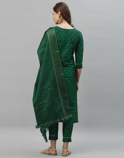 Bottal Green Kurti With Pant And Dupatta | Leemboodi