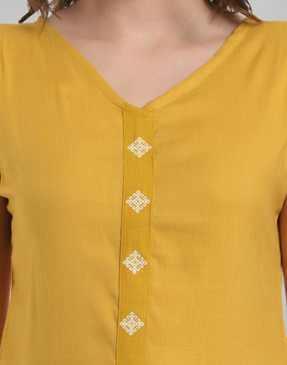 Mustard Yellow Ruffled Dress | Leemboodi