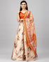 Graceful Peach Coloured Poly Silk Digital Printed Casual Wear Lehenga | Leemboodi
