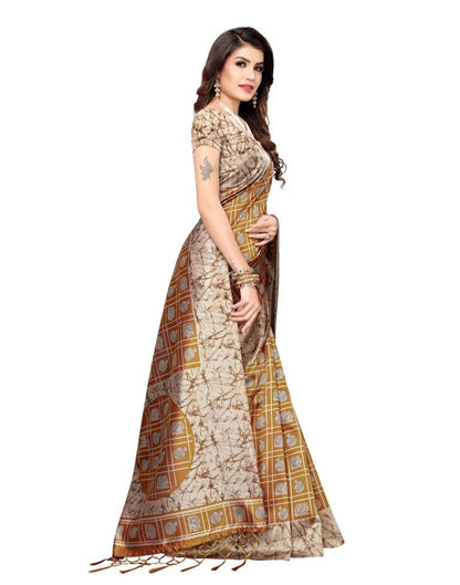 Grey Coloured Poly Silk Printed Casual saree | Leemboodi