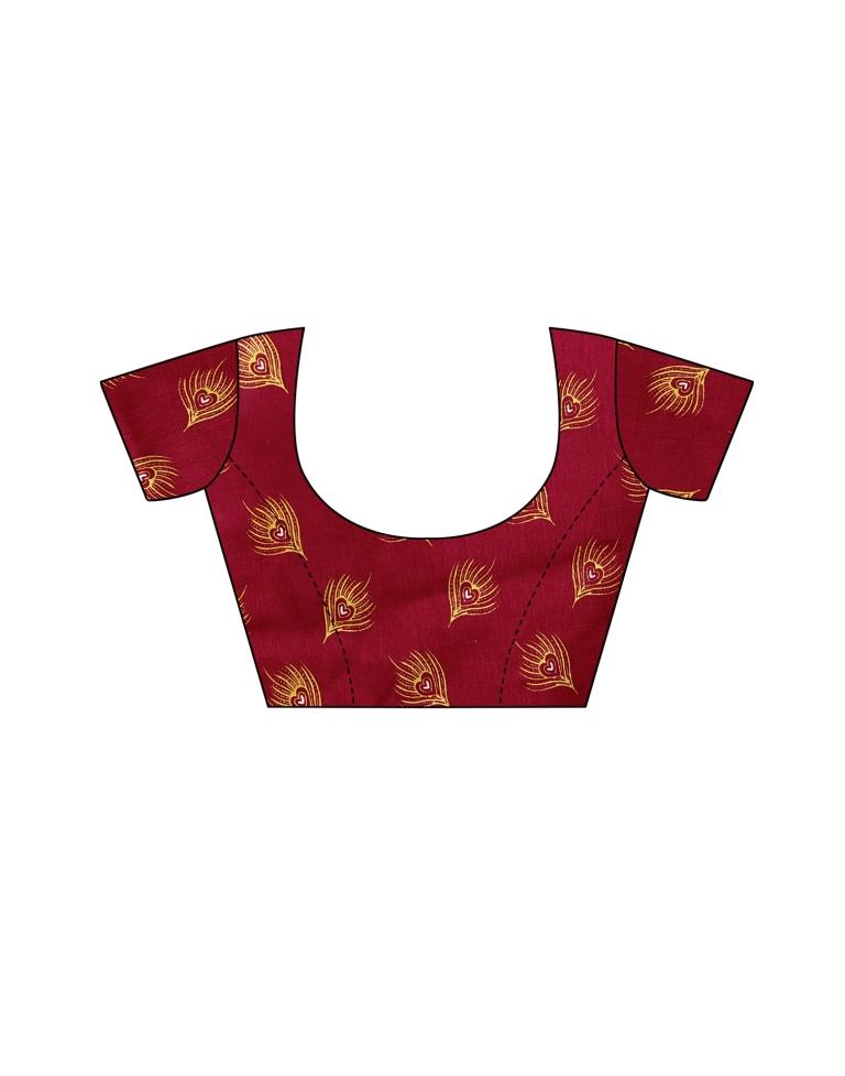 Red Coloured Poly Silk Printed Casual saree | Leemboodi